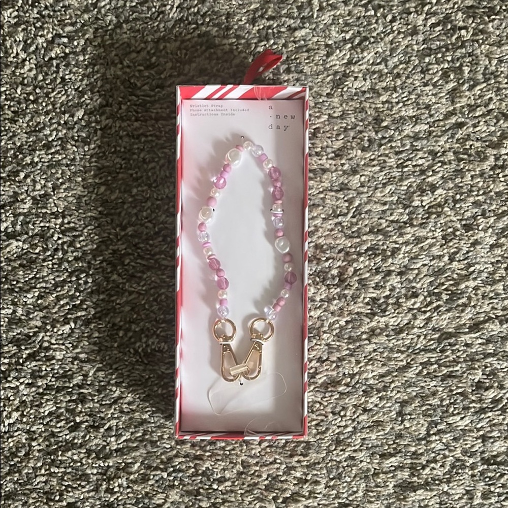 A New Day Pink/Pearl Wristlet Strap/Phone Attachment